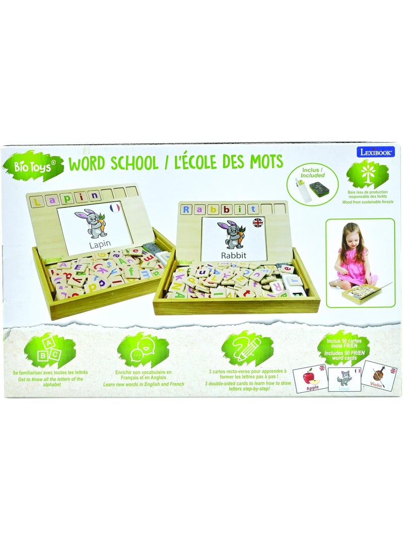 Bio brinquedos word school bilingue inglês francês brinquedo de madeira Bege - Kiabi