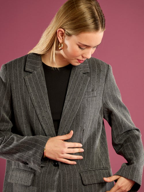 Blazer às Riscas com Strass - Kiabi