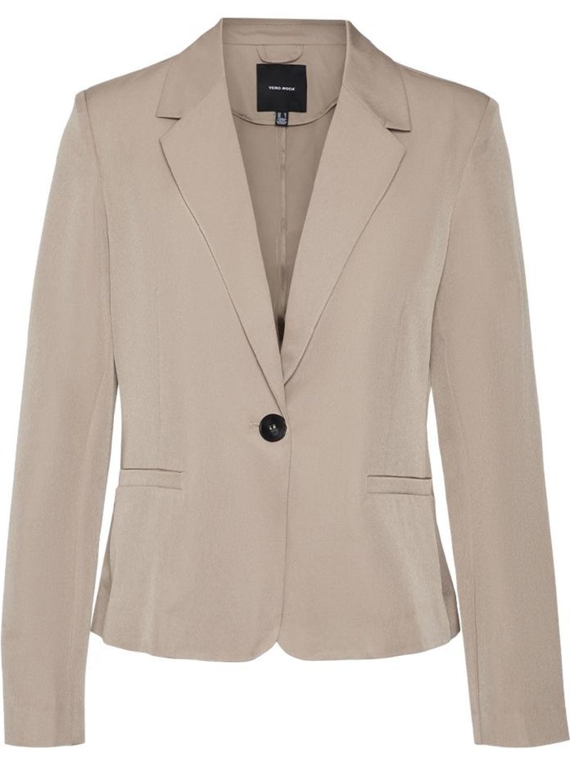 Blazer Bege Vero Moda Raya Ajustado para Mulher Bege - Kiabi