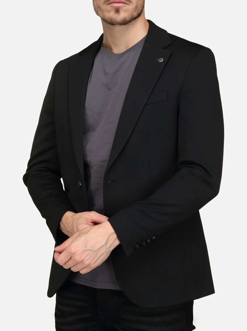 Blazer casual com gola de fato - Silverstone Preto - Kiabi