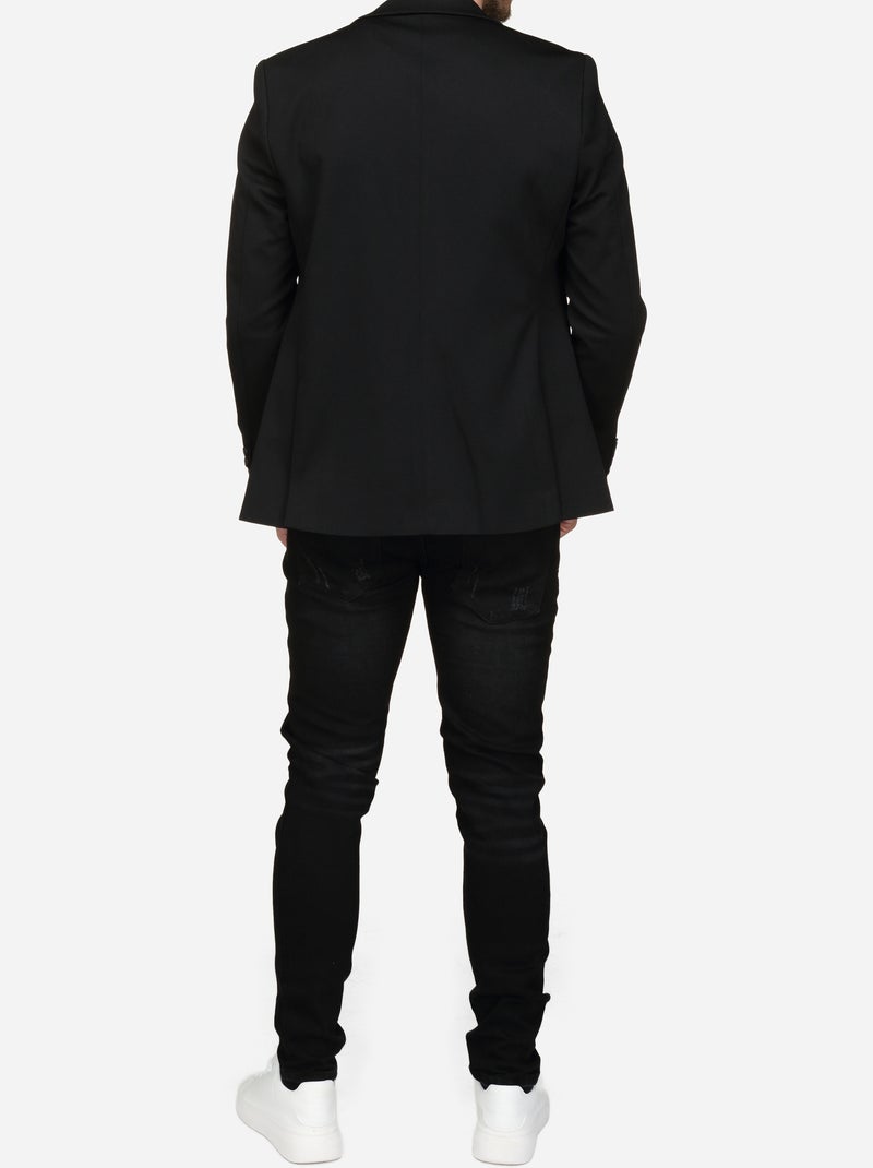 Blazer casual com gola de fato - Silverstone Preto - Kiabi