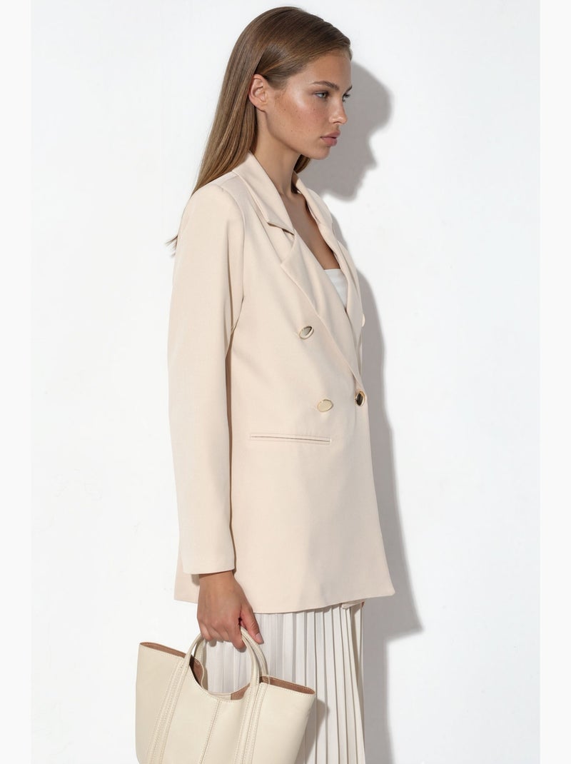 Blazer clássico com abotoamento duplo bdart Creme - Kiabi
