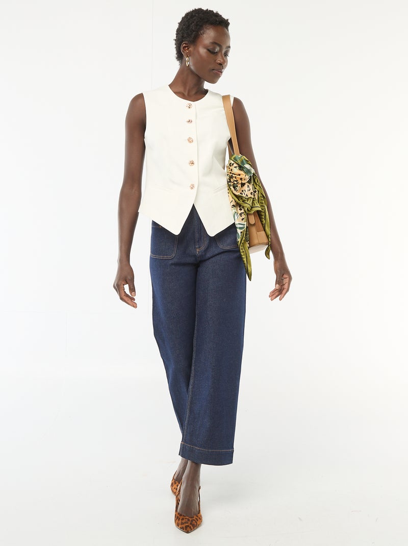 Blazer com botões dourados Branco - Kiabi
