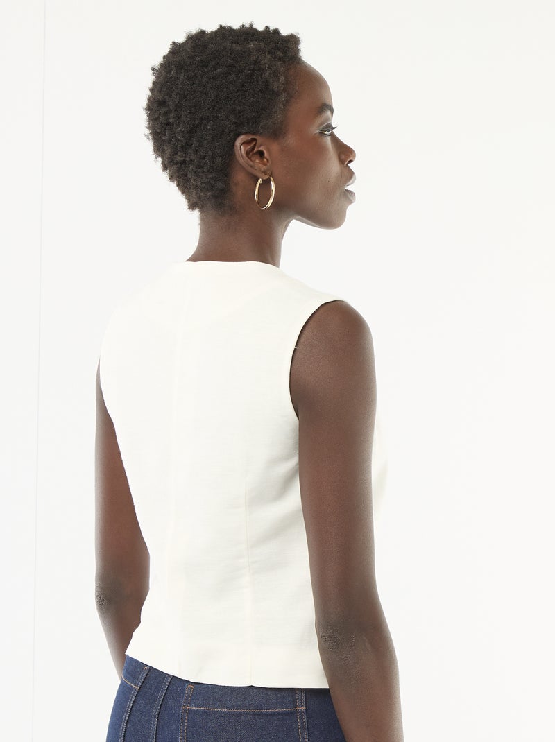 Blazer com botões dourados Branco - Kiabi