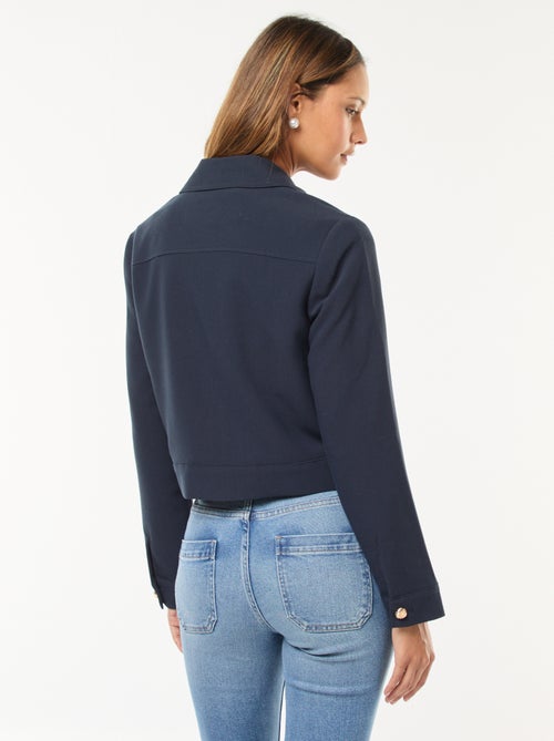 Blazer com botões dourados corte curto - Kiabi