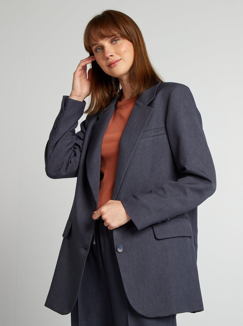 Blazer com corte oversize AZUL - Kiabi