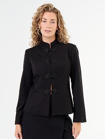Blazer com detalhe de fecho mandarim