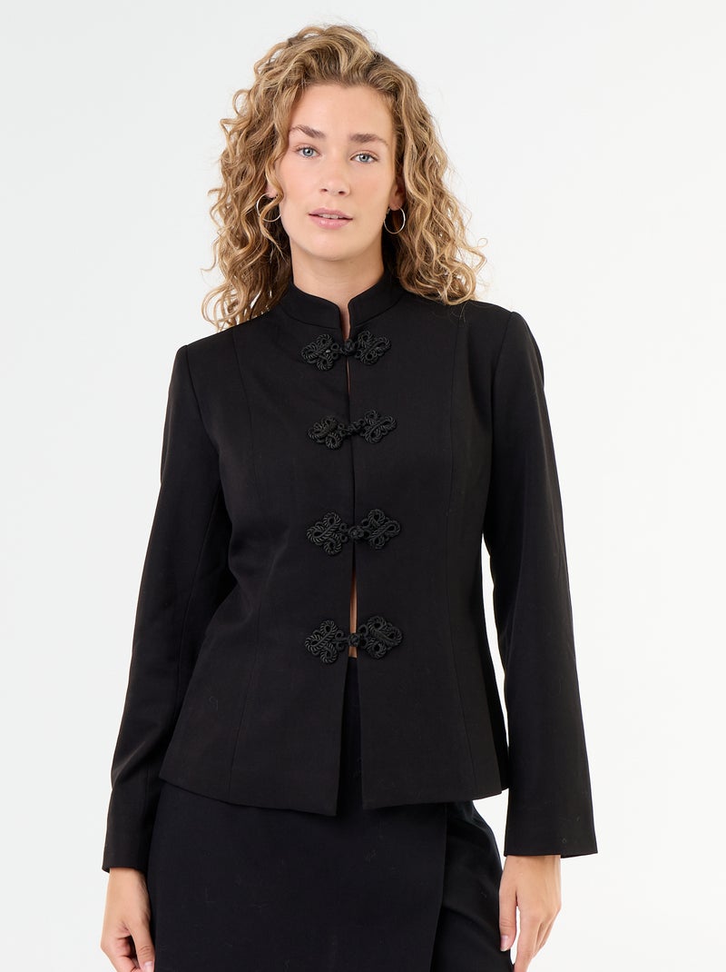 Blazer com detalhe no fecho Preto - Kiabi