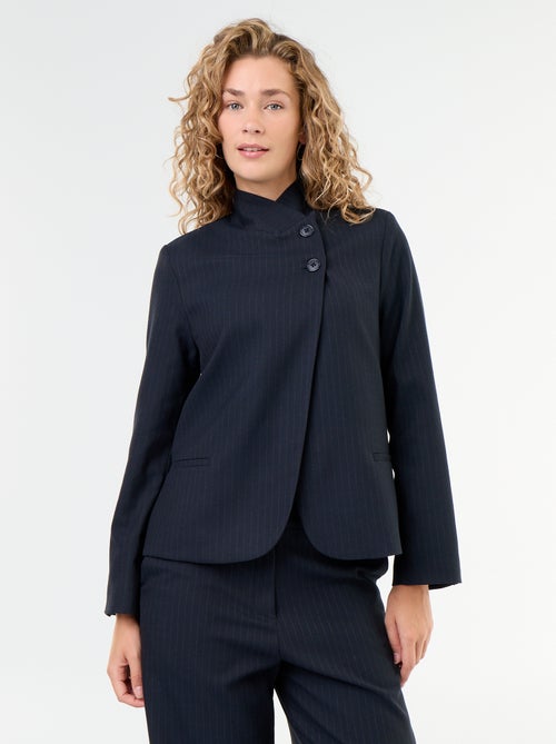Blazer com gola subida e efeito cruzado - Kiabi Blazer com gola subida e efeito cruzado - Kiabi