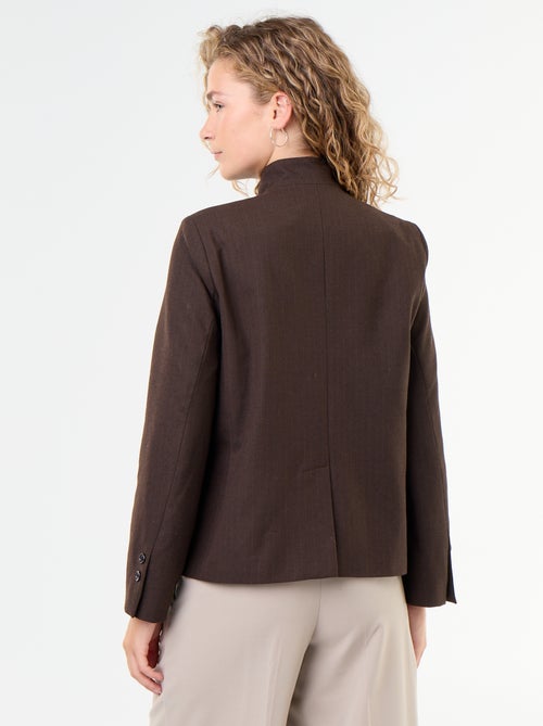 Blazer com gola subida e efeito cruzado - Kiabi