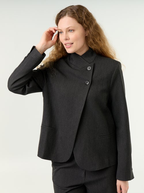 Blazer com gola subida e efeito cruzado - Kiabi Blazer com gola subida e efeito cruzado - Kiabi