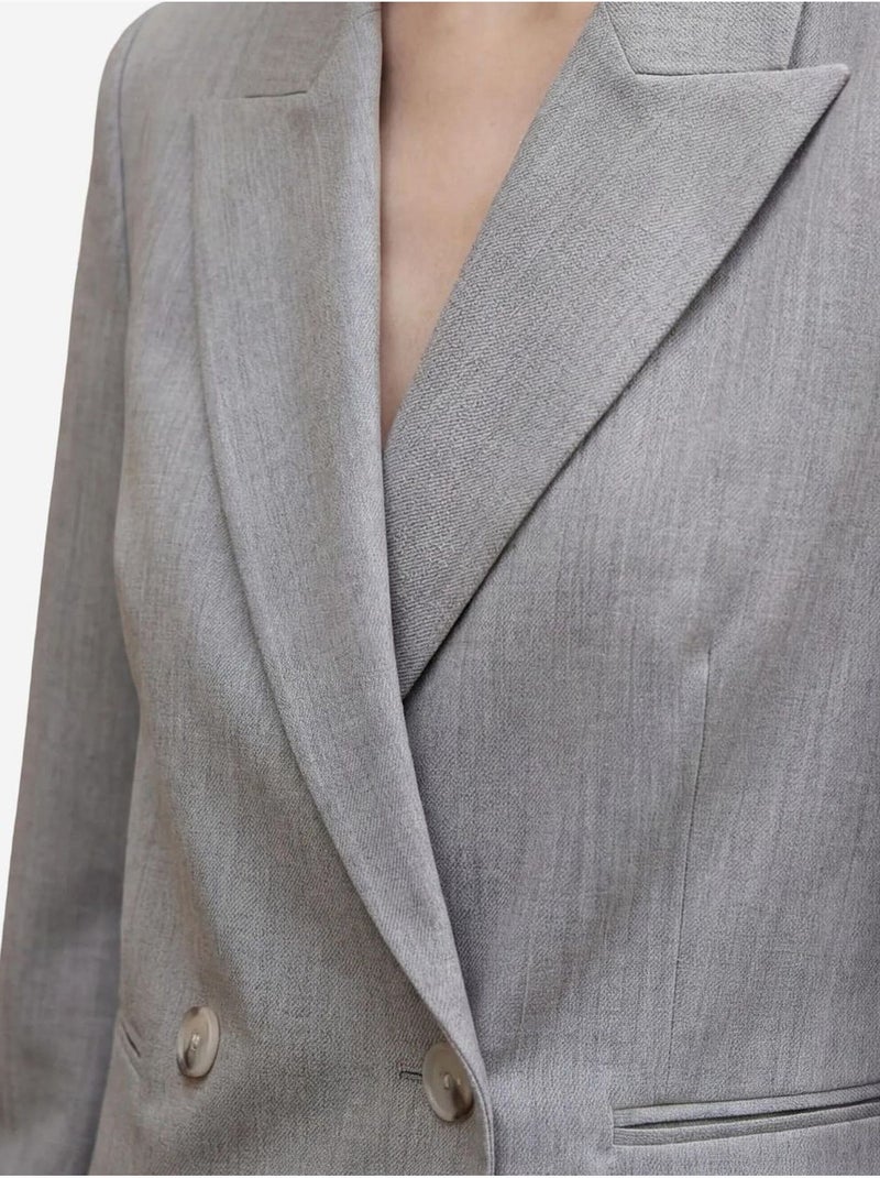 Blazer com gola xaile e botões my fashion Cinza - Kiabi