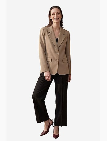 Blazer com gola xale e fecho de botões my fashion