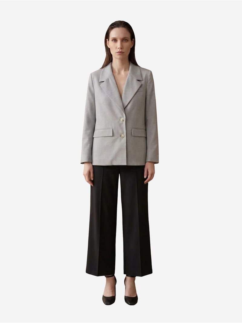 Blazer com gola xale e fecho de botões my fashion Cinza claro - Kiabi