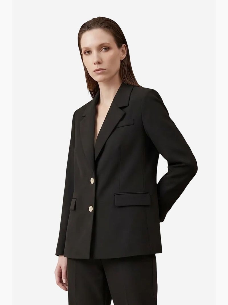 Blazer com gola xale e fecho de botões my fashion Preto - Kiabi
