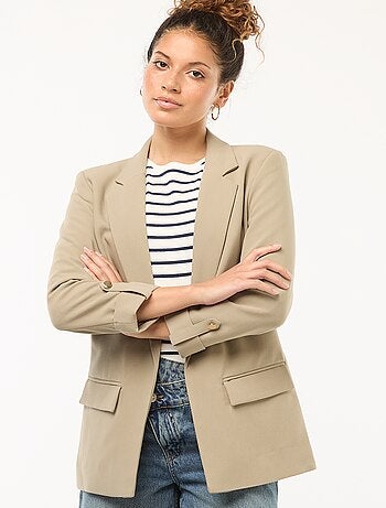 Blazer com mangas 3/4 soltas