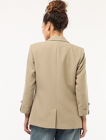 Blazer com mangas 3/4 soltas