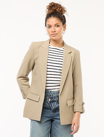 Blazer com mangas 3/4 soltas
