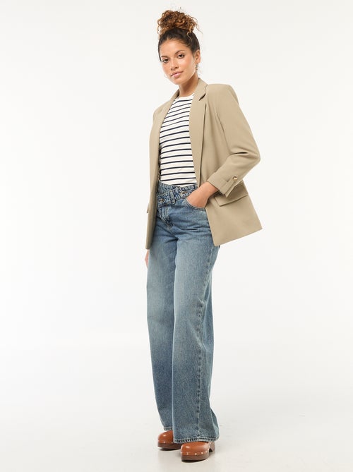 Blazer com mangas 3/4 soltas - Kiabi