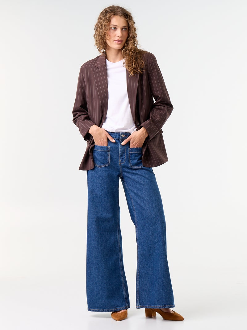 Blazer comprido Castanho - Kiabi