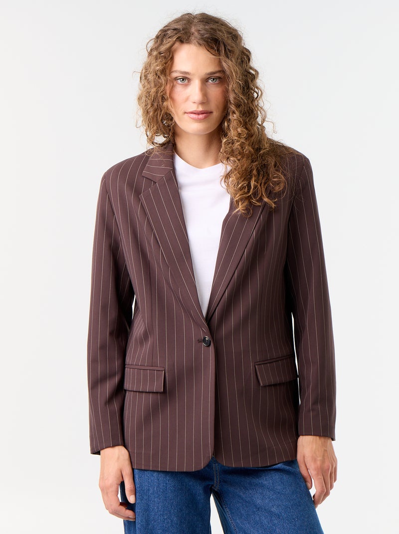 Blazer comprido Castanho - Kiabi