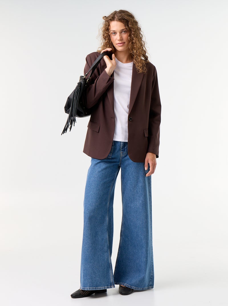 Blazer comprido Castanho - Kiabi