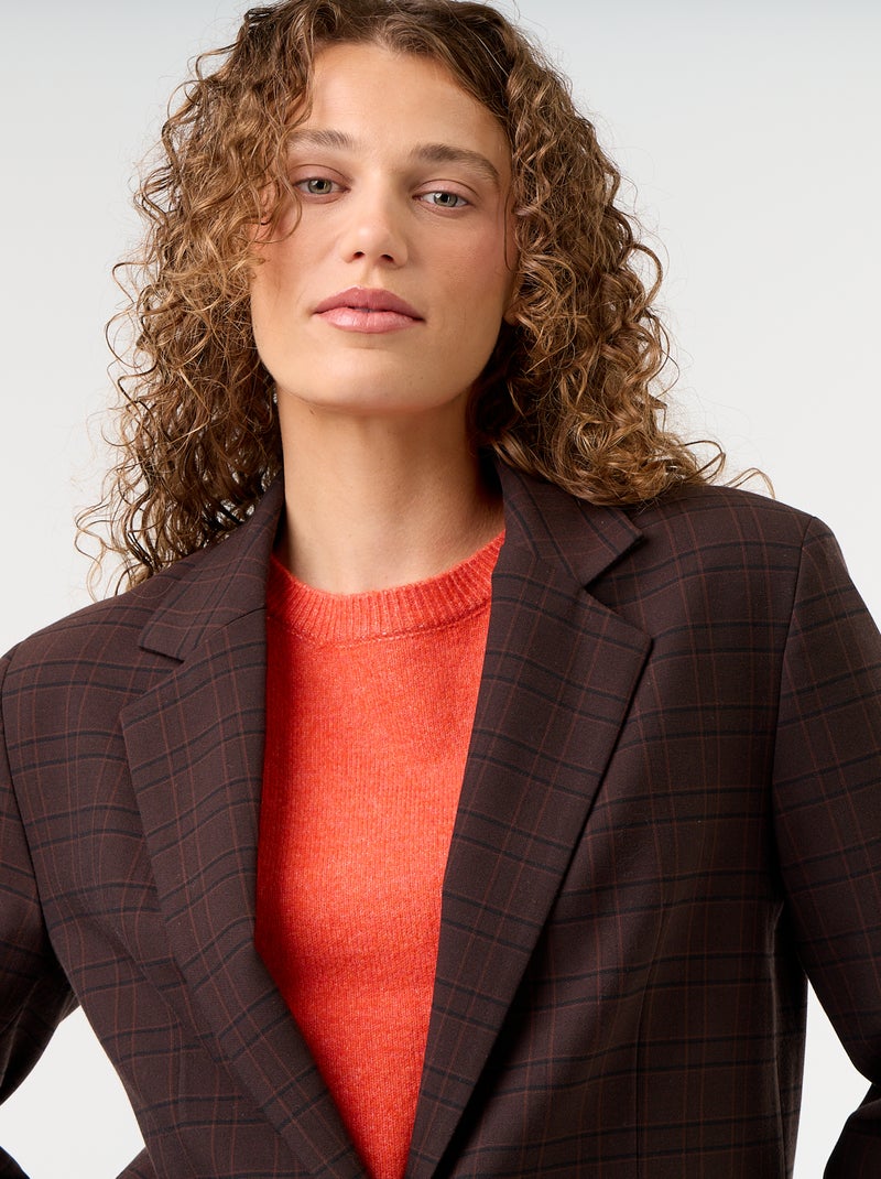 Blazer comprido Castanho - Kiabi