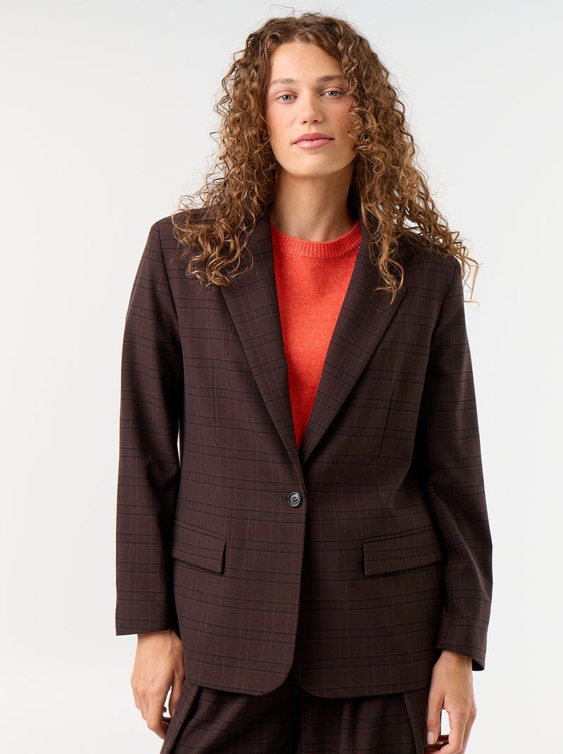 Blazer comprido Castanho - Kiabi