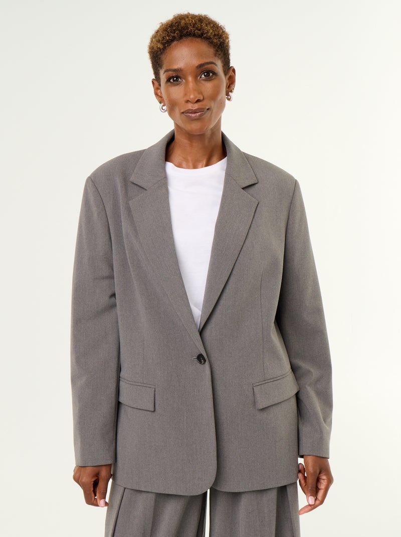 Blazer comprido Cinza - Kiabi