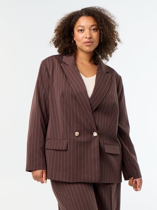 Blazer comprido com abotoamento duplo - Kiabi