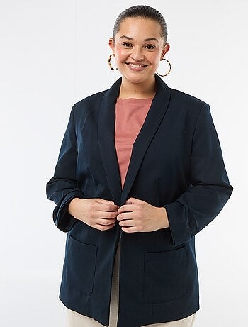 Blazer comprido com mangas efeito arregaçado