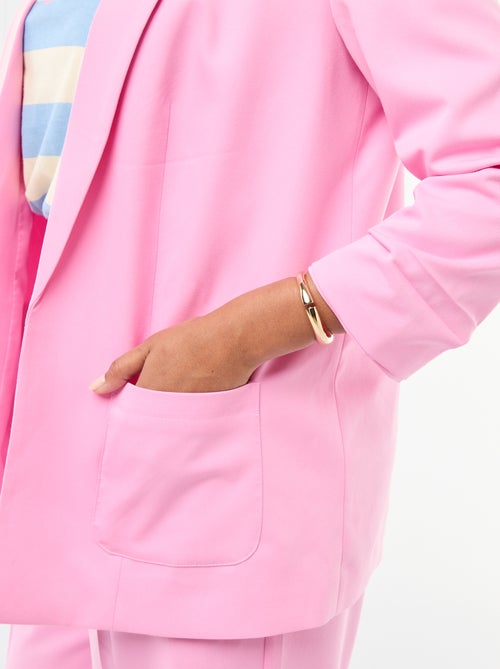 Blazer comprido com mangas com efeito arregaçado - Kiabi