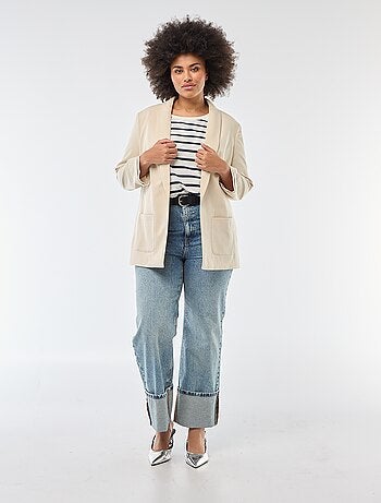 Blazer comprido com mangas efeito arregaçado