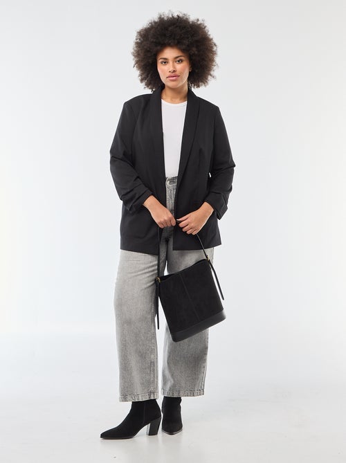 Blazer comprido com mangas efeito arregaçado - Kiabi