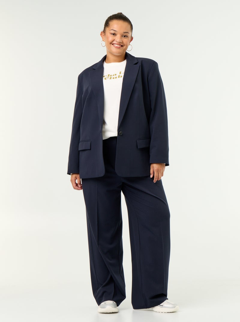 Blazer comprido de alfaiataria Azul - Kiabi