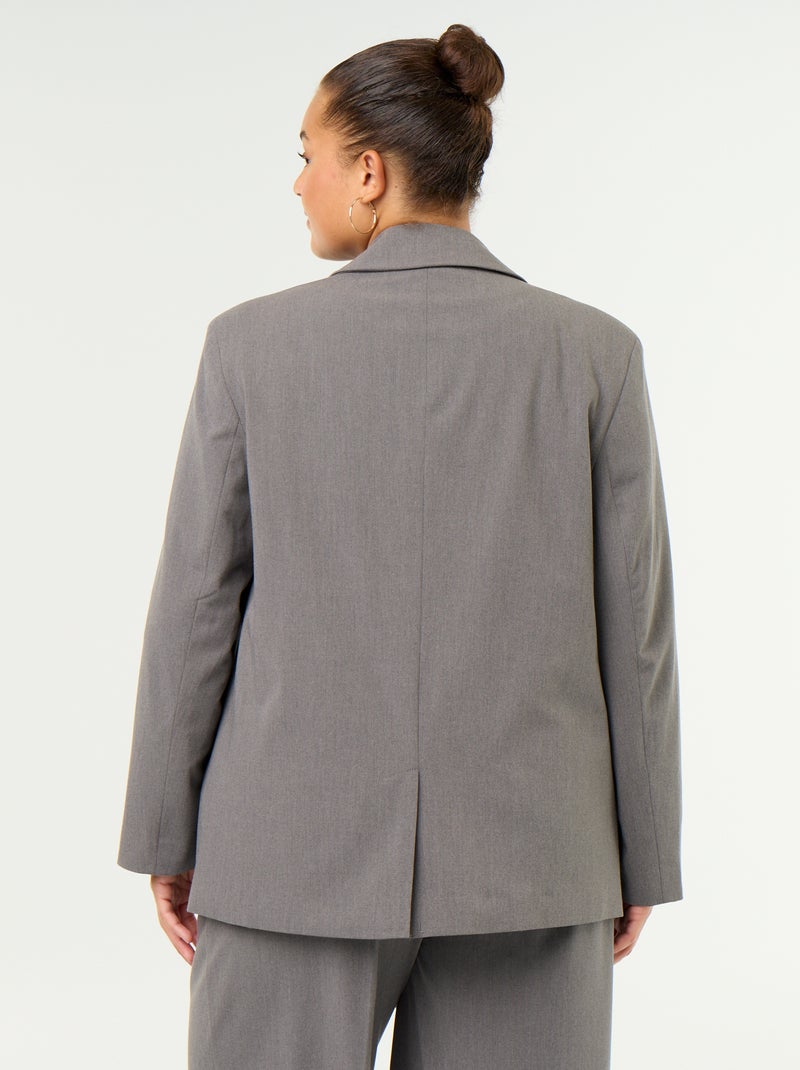 Blazer comprido de alfaiataria Cinza - Kiabi