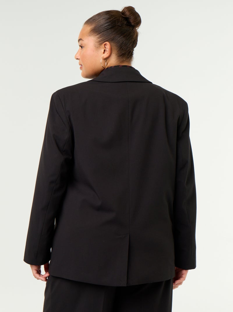Blazer comprido de alfaiataria Preto - Kiabi