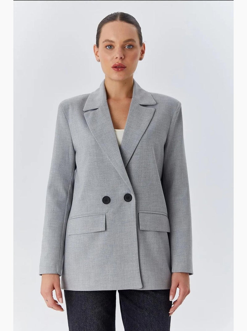Blazer comprido de manga comprida com fecho de botões mixray Cinza - Kiabi