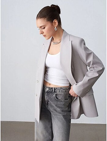 Blazer comprido em crepe dilvin