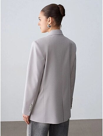 Blazer comprido em crepe dilvin