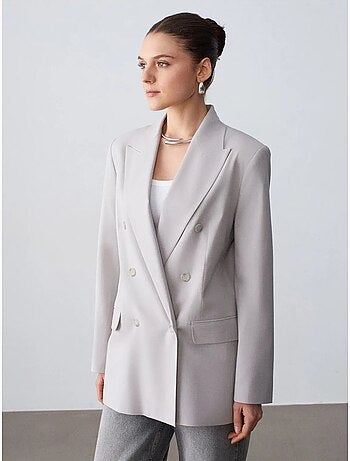 Blazer comprido em crepe dilvin