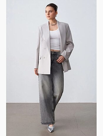 Blazer comprido em crepe dilvin