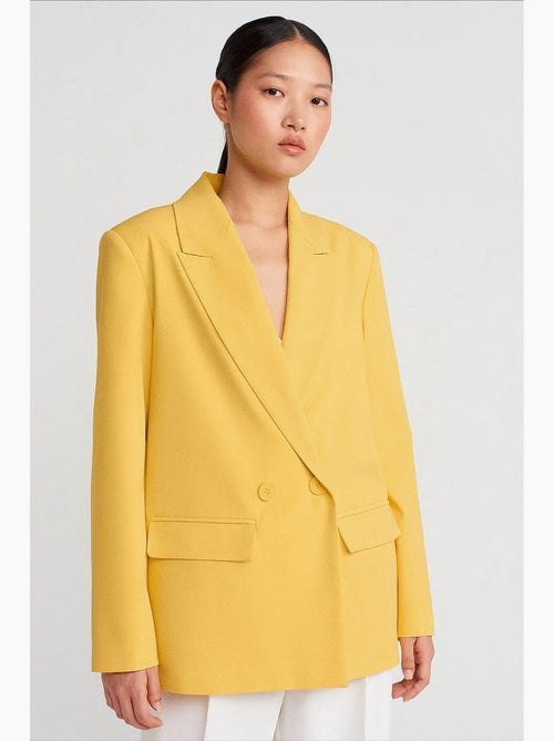 Blazer comprido oversized em crepe dilvin - Kiabi Blazer comprido oversized em crepe dilvin - Kiabi