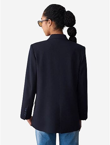 Blazer comprido oversized em crepe dilvin