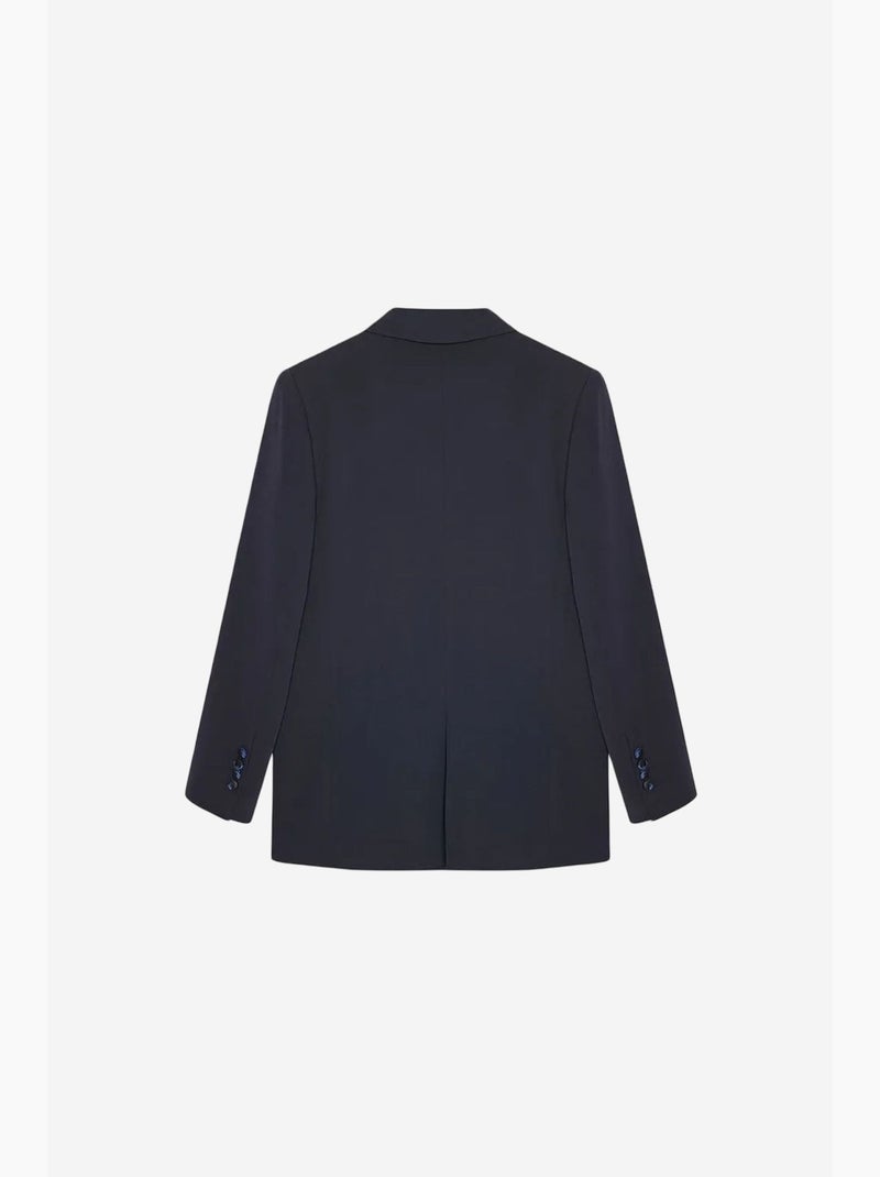 Blazer comprido oversized em crepe dilvin Azul-marinho - Kiabi