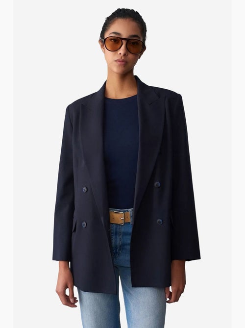 Blazer comprido oversized em crepe dilvin - Kiabi Blazer comprido oversized em crepe dilvin - Kiabi