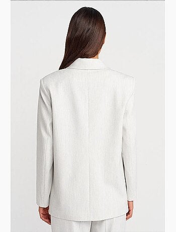 Blazer comprido oversized em crepe dilvin