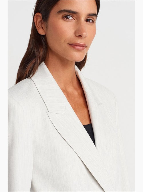 Blazer comprido oversized em crepe dilvin - Kiabi Blazer comprido oversized em crepe dilvin - Kiabi