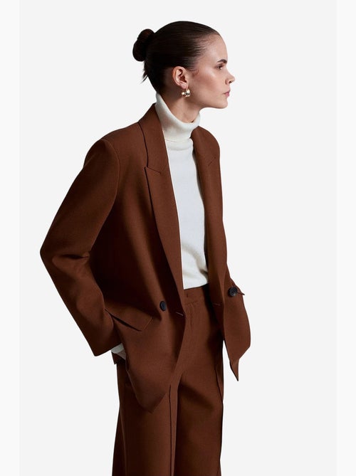 Blazer comprido oversized em crepe dilvin - Kiabi Blazer comprido oversized em crepe dilvin - Kiabi