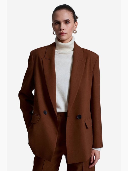 Blazer comprido oversized em crepe dilvin - Kiabi Blazer comprido oversized em crepe dilvin - Kiabi